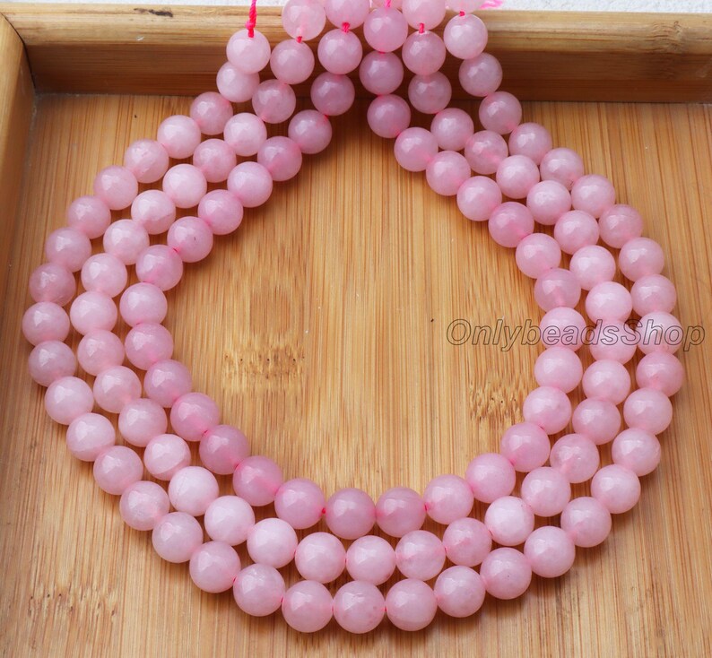 Watermeloenroze kristalkralen,voorraad gladde ronde edelsteenkralen,sieraden maken,doe-het-zelfcadeau-4/6/8/10 mm afbeelding 3