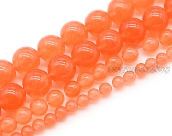 Beautiful Red-Orange Chalcedony Beads,High Quality Chalcedony,Gemstone Beads For Jewelry Making,Beads Supply,4mm 6mm 8mm 10mm,12mm-STN0027