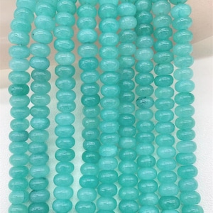 5-8mm Flat Round Stone, Rondelle Gemstone Beads, Wholesale Loose Gemstone Strand,Spacer Beads for Necklace/Bracelet,Jade/Quartz/Tiger Eye