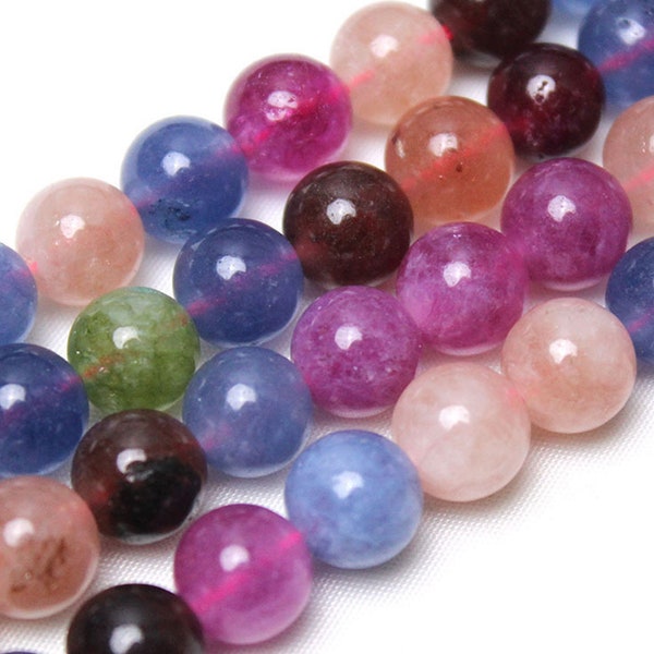 Mischfarbe Chalcedon Perlen, Halb kostbare Perle, glatte lose runde Chalcedon Edelsteinperlen, Perlen für die Schmuckherstellung, Großverkauf, 6mm 8mm 10mm