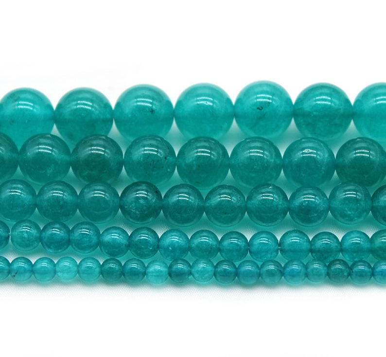 Grün Amazonit Glatte Chalcedon Perle,blaue Chalcedon Perlen,glatte runde lose Perlen, 4 mm 6 mm 8 mm 10 mm 12 mm-STN00198 Bild 2