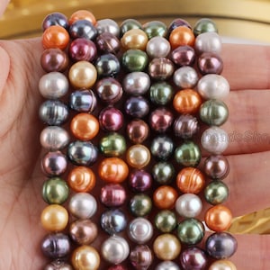 7-8mm Rainbow Color Natural Pearl,Colorful Freshwater Pearl,Loose Pearls for Jewelry Making,Pearls Strand Supply,Wholesale,DIY Gift-BHY003-7
