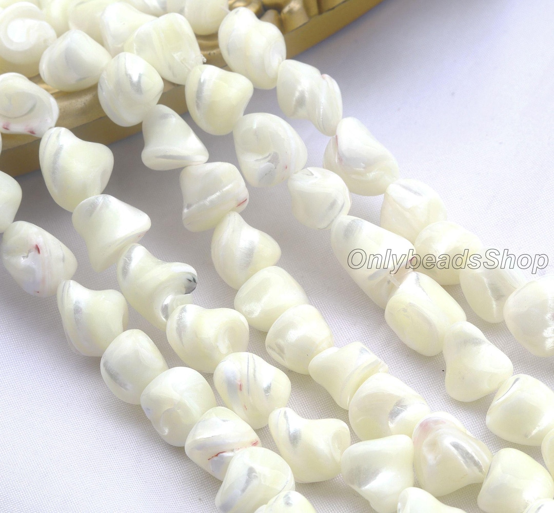 12mm Nugget White Shell Beads,loose Smooth Nugget Shell Beads Supply ...