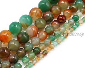 Genuine Natural Peacock Agate Beads,Loose Round Semi Precious Smooth Agate Gemstone Beads for Jewelry Making, 4mm 6mm 8mm 10mm 12mm-STN00168
