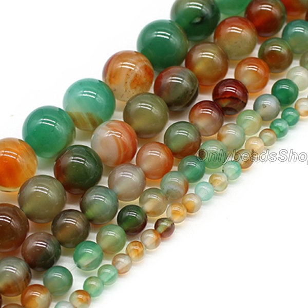 Genuine Natural Peacock Agate Beads,Loose Round Semi Precious Smooth Agate Gemstone Beads for Jewelry Making, 4mm 6mm 8mm 10mm 12mm-STN00168