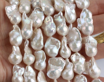 12-14x13-17MM AAA+High Quality Freshwater Baroque Pearls,White Flameball Baroque Pearls for Jewelry Making,Wholesale Loose Pearls-YHZ002-17