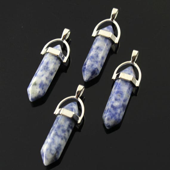 2pcs Natural Blue Gemstone Pendant,Loose Blue Pendant Supply,Natural Gemstone Pendant for DIY Gifts,Wholesale Pendant,Jewelry Making-NC122
