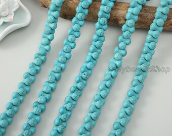 Artificial Bone-shaped White/Blue Turquoise Beads Strands Supply,Wholesale,Jewelry Making,DIY Gift