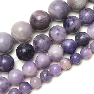 Purple Lepidolite Bead,Semi Precious Healing Stone Bead,Smooth LilacJasper Bead Supply,Jewelry Making,DIY Jewlery,Necklace- 4mm 6mm 8mm 10mm