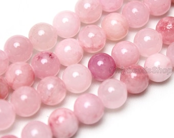 Perles de calcédoine de Perse rose clair 8 mm, Fourniture de perles de calcédoine de guérison, Perles en vrac pour la fabrication de bijoux, Vente en gros de perles, Bijoux à faire soi-même-STN0074