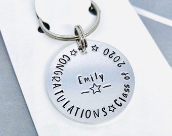 Congratulations School Leaver Keyring End of Year Gift Class of 2024 End of School Leaving School Personalised Student Gift End of Term