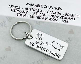 No Matter Where Keyring Travel Keychain Long Distance Friendship Gift Over The Miles Leaving World Traveller Travel Backpacker Backpacking