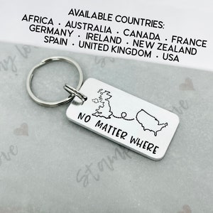 No Matter Where Keyring Travel Keychain Long Distance Friendship Gift Over The Miles Leaving World Traveller Travel Backpacker Backpacking