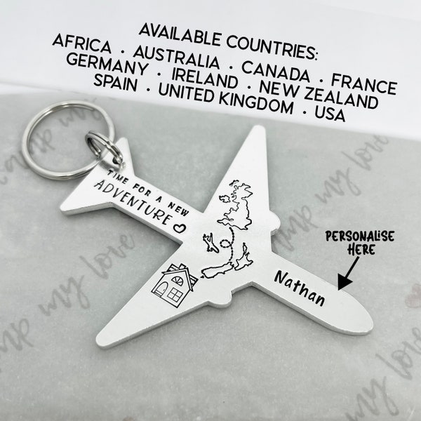 Travelling Keyring Travel Gift Globetrotter New Adventure Emigrating Bon Voyage Keychain Leaving Gift Moving Away Long Distance Relationship