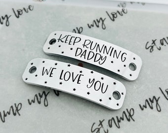 Personalised Large Trainer Tags, Marathon Runner Gift, Running Shoe Tags, Running Accessories, Hand Stamped, Customised Runner Present