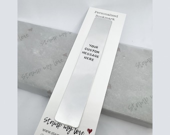 Hand Stamped Aluminum Bookmark, Personalised Reader Gift, Custom Reading Gift