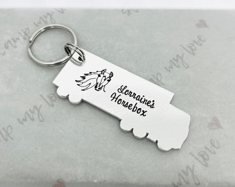 Personalised Lorry Keyring, Truck Driver Gift, Horse Box Keys, Horse Wagon Keyring, HGV Driver Gift, Lorry Driver Gift, Hand Stamped