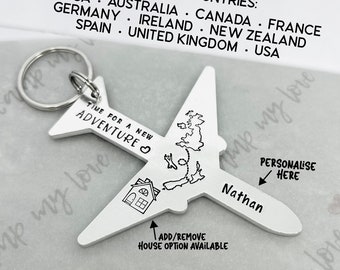 Travelling Keyring Travel Gift Globetrotter New Adventure Emigrating Bon Voyage Keychain Leaving Gift Moving Away Long Distance Relationship