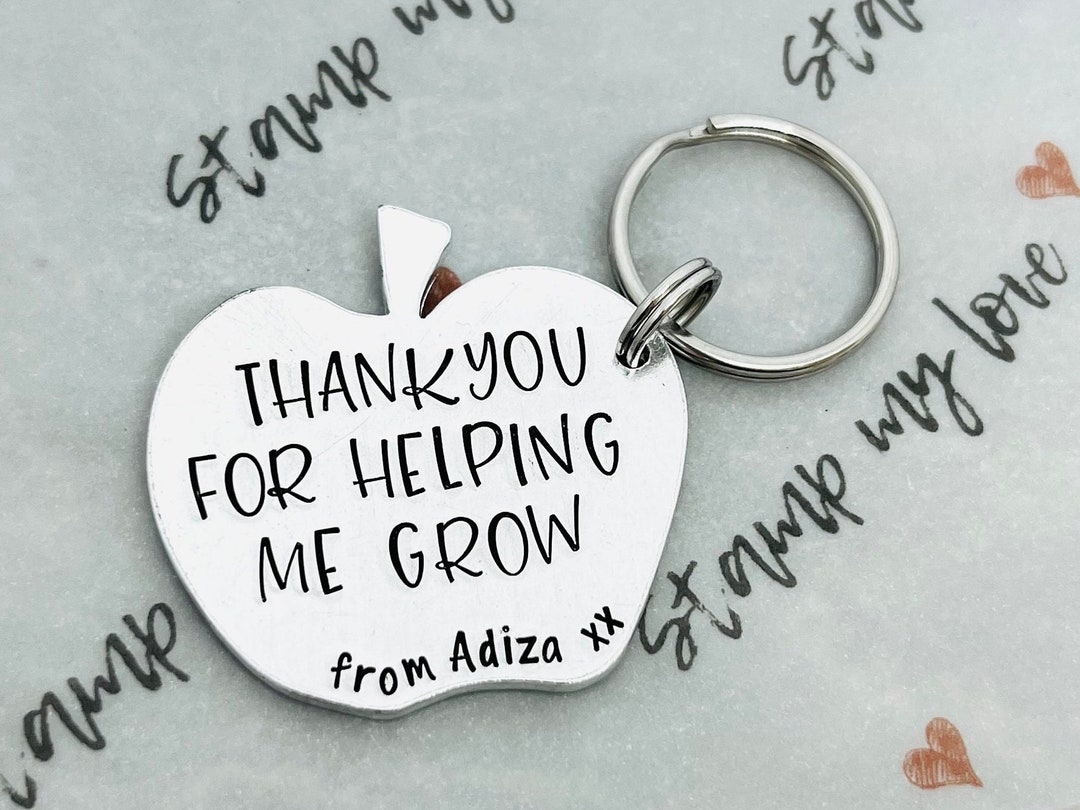 Thank You for Helping Me Grow Teacher Keyring Leavers Gift End of
