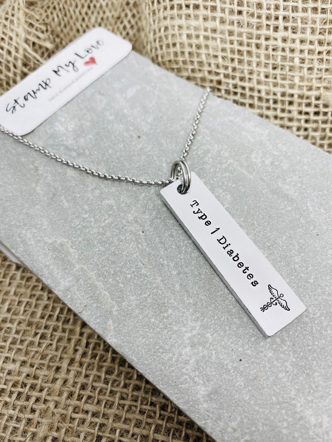 Personalised Medical Alert Bar Necklace, Allergy Medic ID Pendant - Etsy