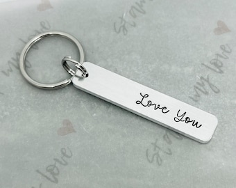 Love You Valentines Anniversary Keyring Gift for Him Her Boyfriend Girlfriend Husband Wife Fiancé Fiancee Mothers Day Fathers Day Birthday