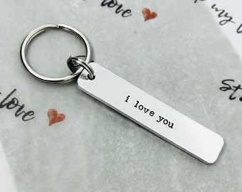 I Love You Valentines Anniversary Keyring Gift for Him Her Boyfriend Girlfriend Husband Wife Fiancé Fiancee Mothers Day Fathers Day Birthday