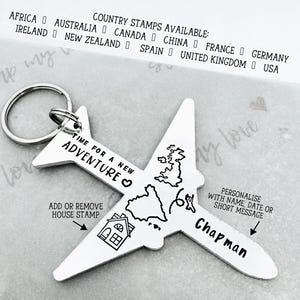 Travel Gift, Time for a New Adventure, Keyring, Travelling Keychain, Emigrating Gift, Bon Voyage, Leaving, Moving Away, Long Distance Gift