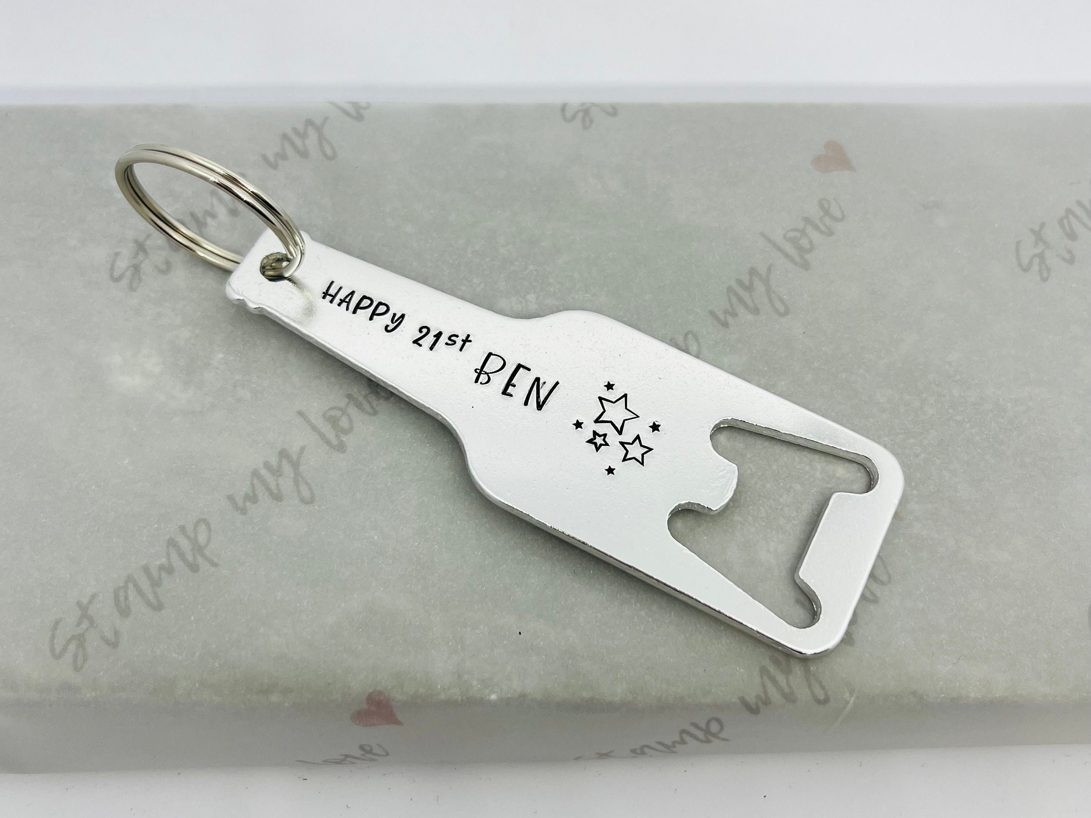 "I Love Heart Goats" Plastic Bottle Opener Keychain - Clear With Printed Design
