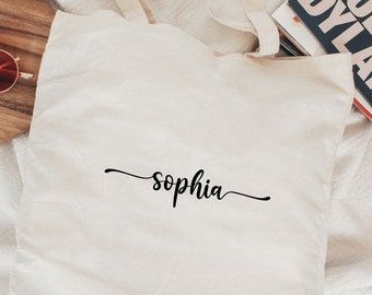 Custom Name Tote Bag Bridesmaid Tote Personalized Bridesmaid Bags Bridal Party Wedding Gift Birthday Party Favor Beach Trendy Bag