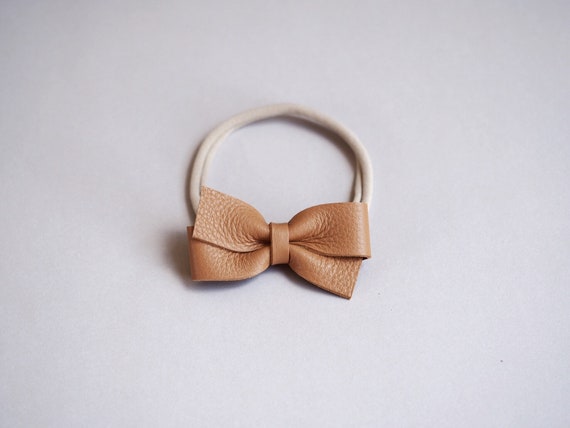 leather bow headband