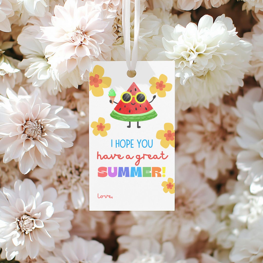 End of School Year Tags, Sun Gift Tags, Teacher Thank You, Last Day of ...