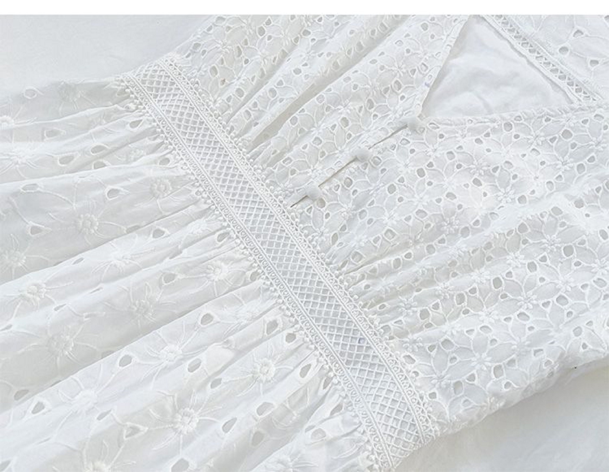 All Cotton Bohemian Crochet White Dress Eyelet White Cotton - Etsy