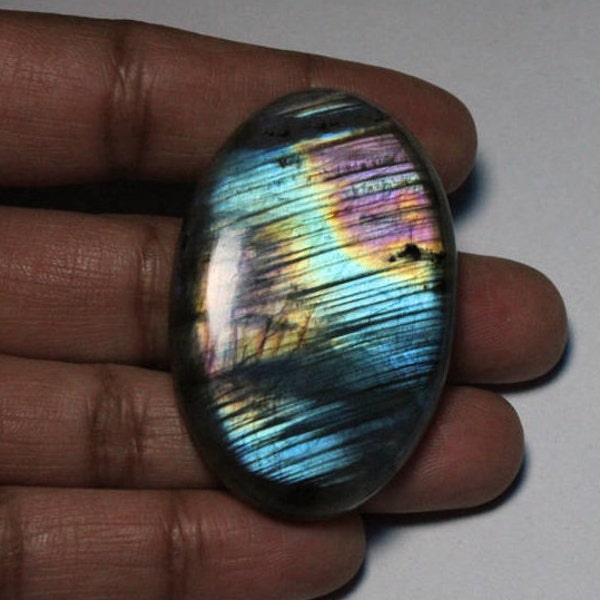 Amazing Purple Labradorite Loose stone Natural Multi Labradorite cabochon,Golden Labradorite Gemstone Exclusive for Jewellery[45x30]#3984