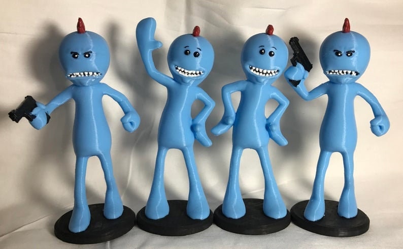 Mr. Meeseeks Figurine 3D Printed and Handpainted Keep you motivated.