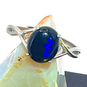 Australian Black Opal Ring