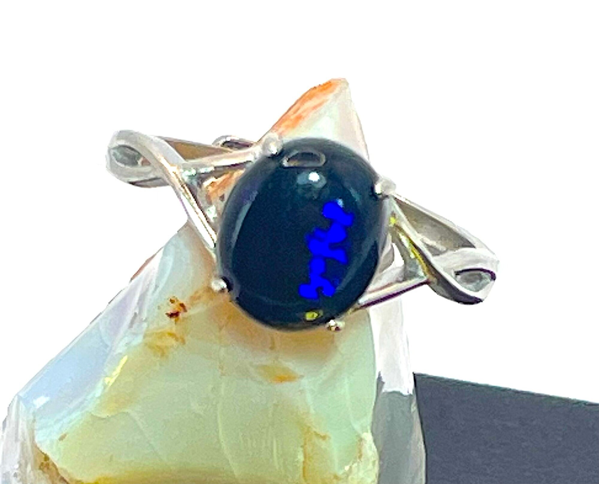 Australian Black Opal Ring - Etsy Singapore Australian Black Opal Ring - Etsy Singapore