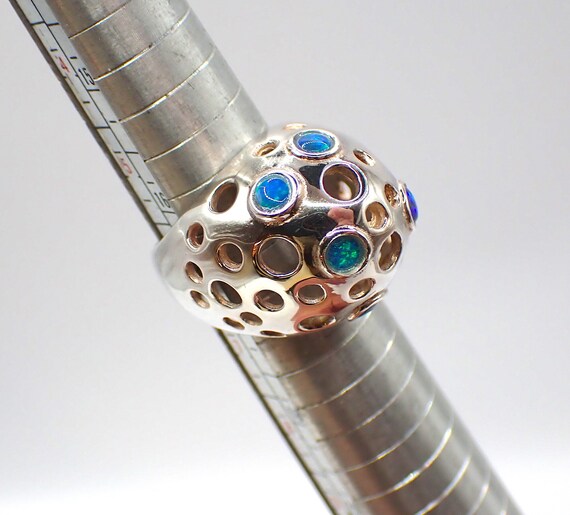 Australian Black Opal Ladies Ring - LMJ393