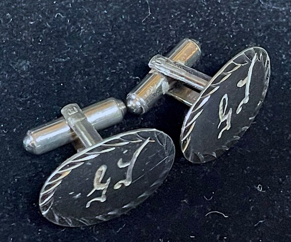VINTAGE USA Sterling monogram cufflinks