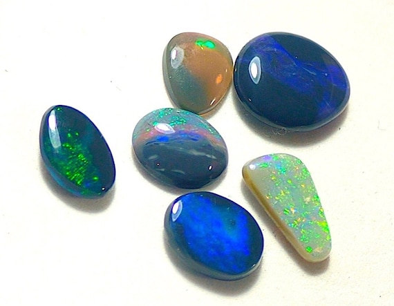 BARGIN!! Australian Black Opal - 6pc Ring Stones