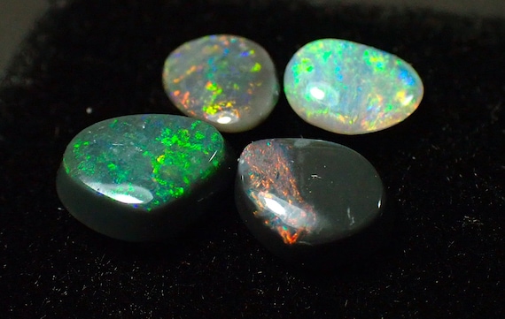 Australian Black Opal - 4 pc Ring Stones #7