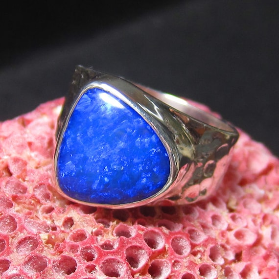 Australian Black Opal Ring - LMJ422