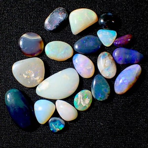 Buy Australian Opal Doublet Multi Fire Smooth Cabochon/10piece Lot ...