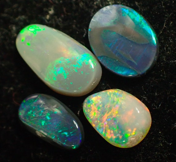 Australian Black Opal - 4 pc Ring Stones #4