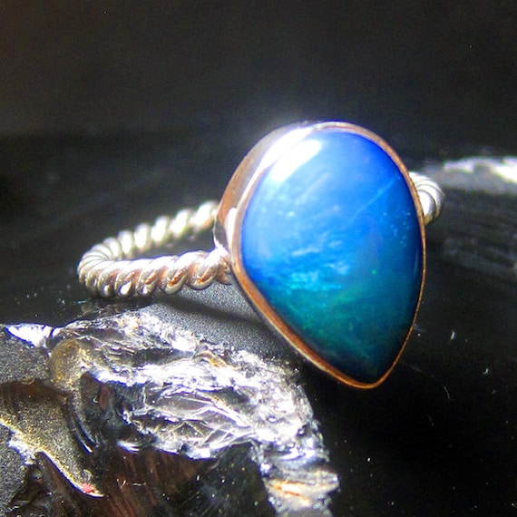 Australian Blue Opal Ring