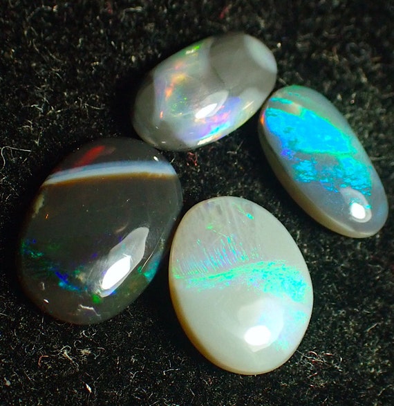 Australian Black Opal - 4 pc Ring Stones #5
