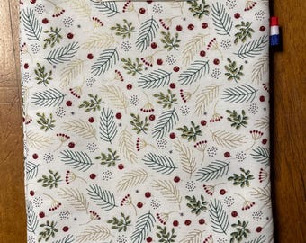 Pochette molletonnée pour Kindle – Étui Noël en tissu premium – 14×20 cm – Fermeture éclair rouge – Protection liseuse Plusieurs coloris