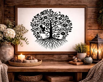 Poster or paper cut-out template mountain silhouette chamois - PDF - cows - mountain - download - tree of life - cats.