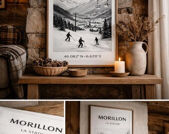 Minimalist Alpine Botanical Wall Art – French Alps Decor – Printable Poster