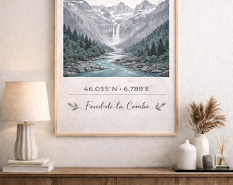 Minimalist Alpine Botanical Wall Art – French Alps Decor – Printable Poster