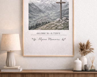 Minimalist Alpine Botanical Wall Art – French Alps Decor – Printable Poster